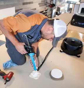 Be sure to apply the correct sealant to waterproof any holes drilled into the vehicle’s roof.