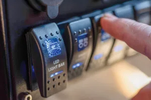 Adding auxiliary lights and a state-of-the-art rocker switch panel allows convenient control of the 12-volt accessories from the driver’s seat.