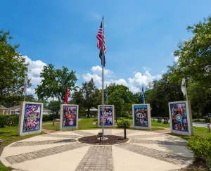 Veterans Memorial Park in downtown Kingsland salutes those who have served in the military.