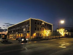The historic Lamy’s Building, once a Levi’s jeans factory, is now a multi-use facility.