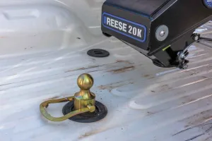 With the gooseneck ball installed, it's time to hitch the Goose Box to the truck.