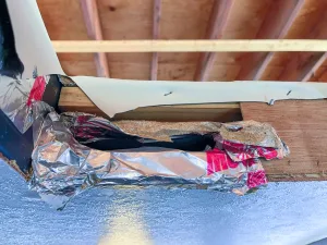 Examine the condition of the foil tape in various parts of the RV's A/C system.