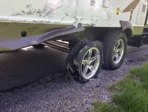 Making sure tires are maintained properly can help prevent RV damage caused by a blowout.